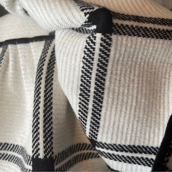 CYNTHIA ROWLEY Black White Plaid Wool Blend Sweater Skirt - Picture 6 of 9